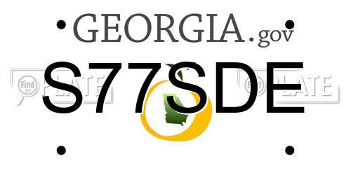 S77SDE Georgia License Plate