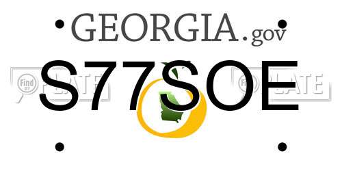 S77SOE Georgia License Plate