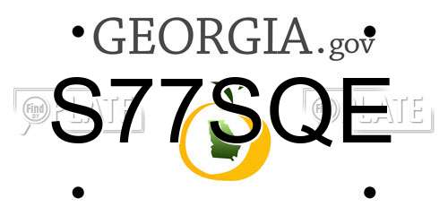 S77SQE Georgia License Plate