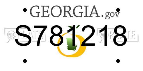 S781218 Georgia License Plate