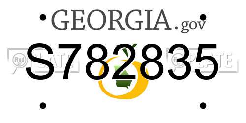 S782835 Georgia License Plate