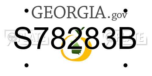 S78283B Georgia License Plate
