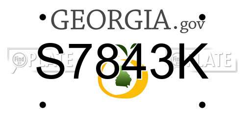 S7843K Georgia License Plate