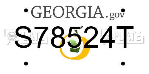 S78524T Georgia License Plate