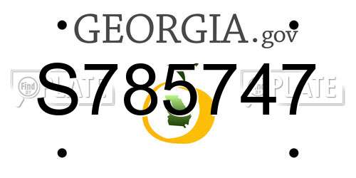 S785747 Georgia License Plate