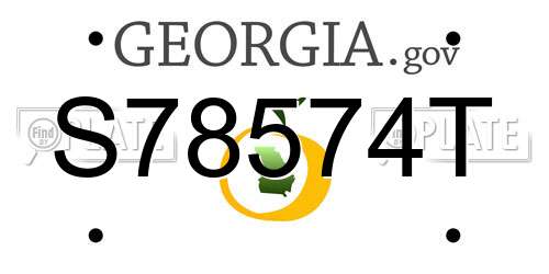 S78574T Georgia License Plate