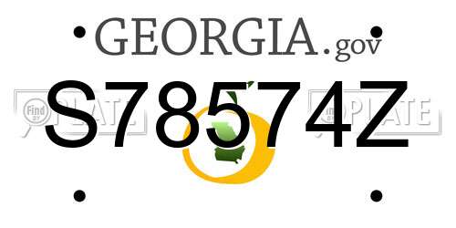 S78574Z Georgia License Plate
