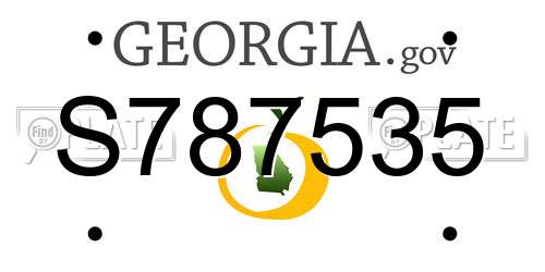 S787535 Georgia License Plate