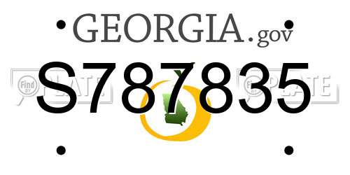 S787835 Georgia License Plate