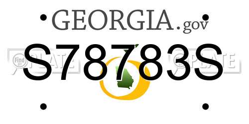 S78783S Georgia License Plate