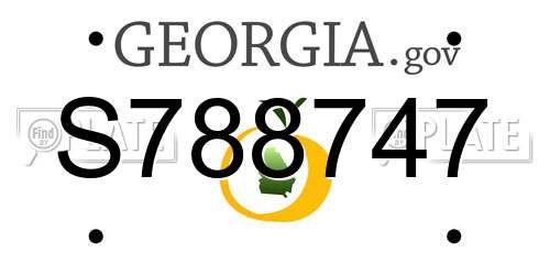 S788747 Georgia License Plate