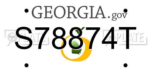 S78874T Georgia License Plate