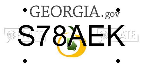 S78AEK Georgia License Plate