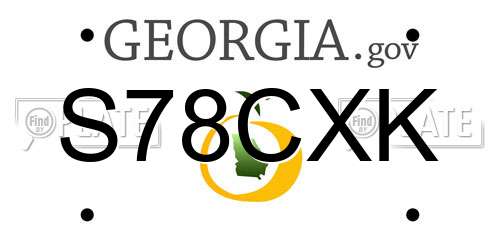 S78CXK Georgia License Plate