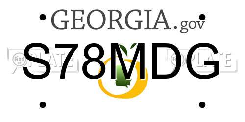 S78MDG Georgia License Plate