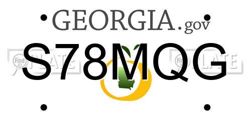 S78MQG Georgia License Plate