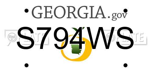 S794WS Georgia License Plate