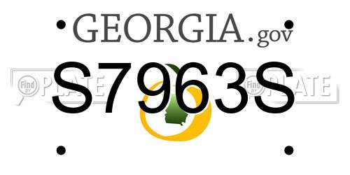 S7963S Georgia License Plate