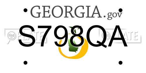 S798QA Georgia License Plate