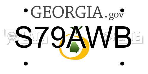 S79AWB Georgia License Plate