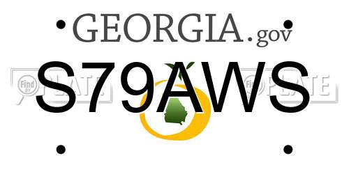 S79AWS Georgia License Plate