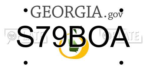 S79BOA Georgia License Plate