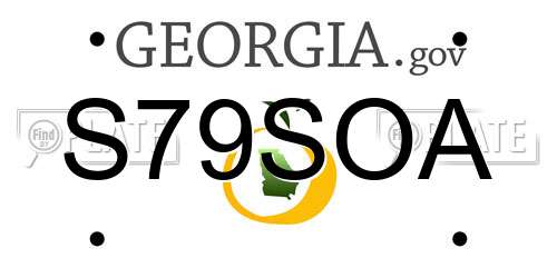 S79SOA Georgia License Plate