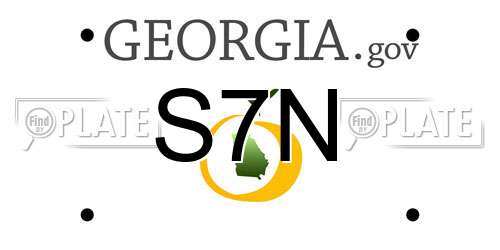 S7N Georgia License Plate
