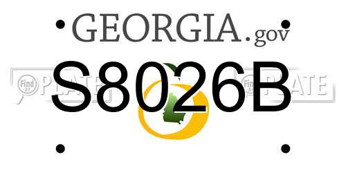 S8026B Georgia License Plate