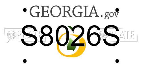 S8026S Georgia License Plate