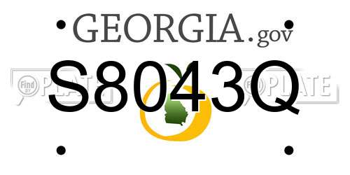 S8043Q Georgia License Plate