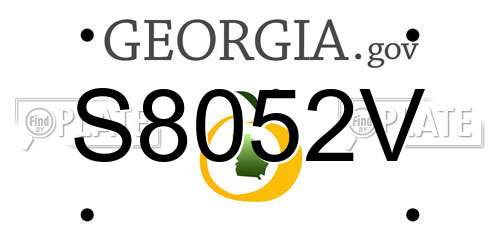 S8052V Georgia License Plate
