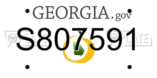 S807591 Georgia License Plate