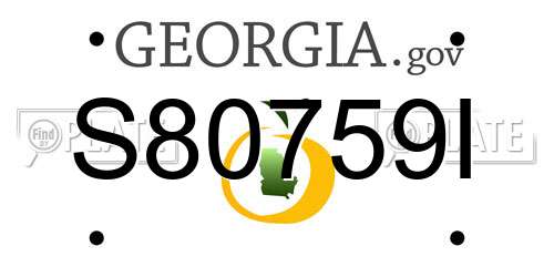 S80759I Georgia License Plate