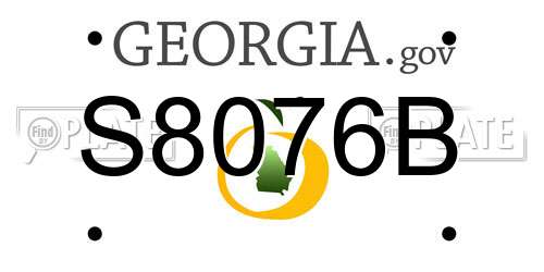 S8076B Georgia License Plate