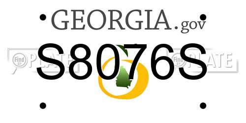 S8076S Georgia License Plate