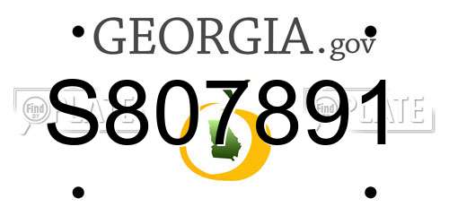 S807891 Georgia License Plate