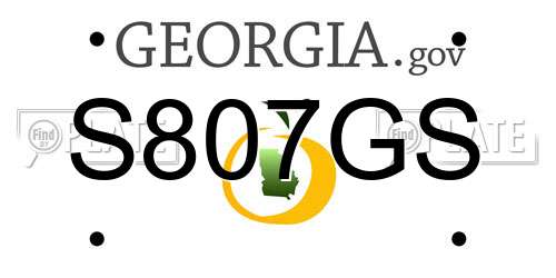 S807GS Georgia License Plate