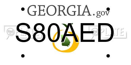 S80AED Georgia License Plate