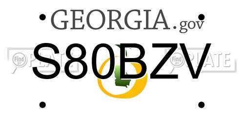 S80BZV Georgia License Plate