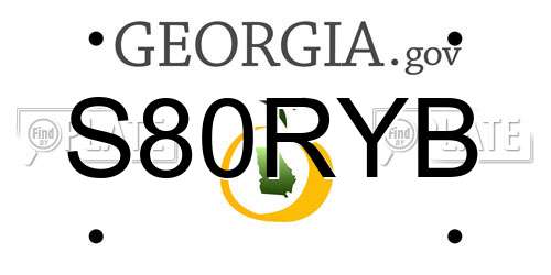 S80RYB Georgia License Plate