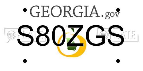 S80ZGS Georgia License Plate
