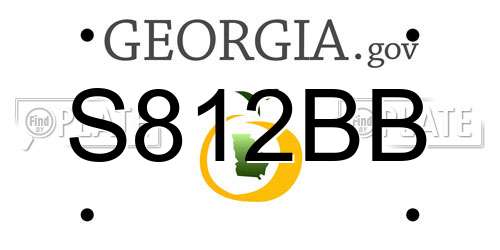 S812BB Georgia License Plate