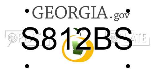 S812BS Georgia License Plate