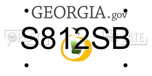 S812SB Georgia License Plate