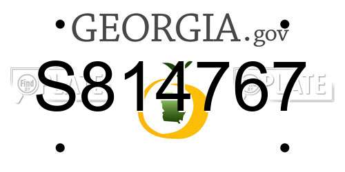 S814767 Georgia License Plate