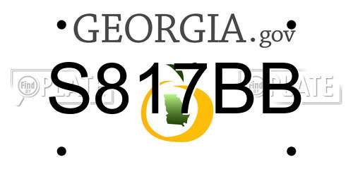 S817BB Georgia License Plate