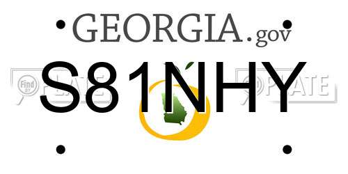 S81NHY Georgia License Plate