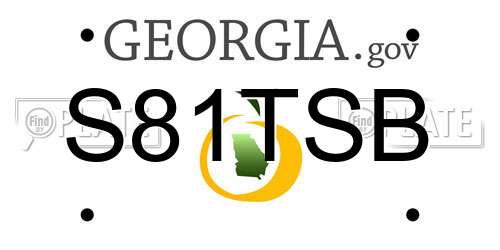 S81TSB Georgia License Plate