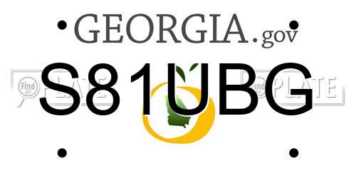 S81UBG Georgia License Plate